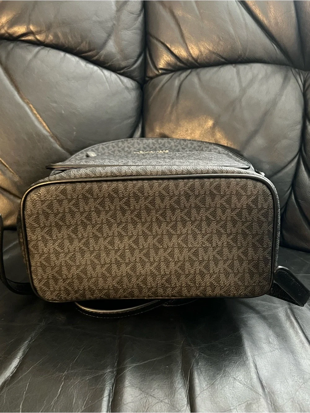 Michael Kors Black & Gray Signature Backpack